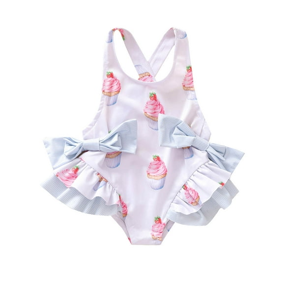 Sunisery Toddler Girl Swimsuit One Piece Swimwear, Sleeveless Cake Toddler Girl Bathing Suit Beachwear Swimming Suit