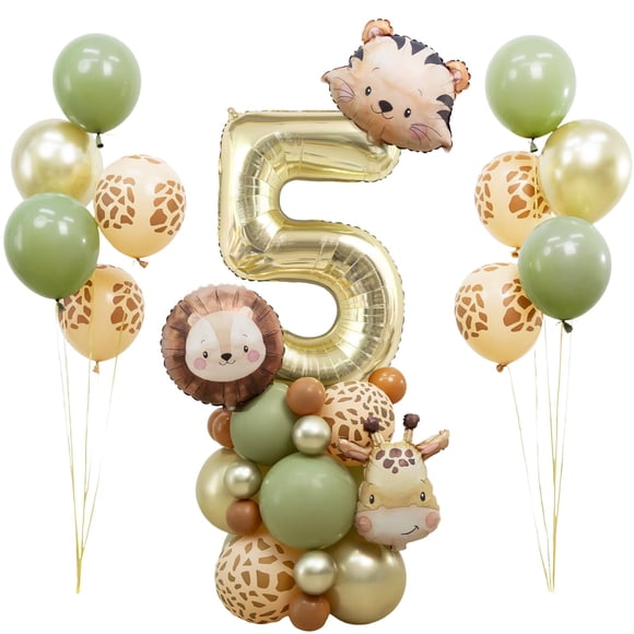Globos decorativos para fiestas, Wuokkig Jungle Safari, cumpleaños