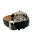 thumbnail image 4 of Alfred Sung Men's Automatic Silver Blue Open Heart Dial Leather Watch, 4 of 5