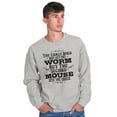 thumbnail image 5 of Early Bird Gets Worm Mouse Cheese Sweatshirt for Men or Women Brisco Brands S, 5 of 6
