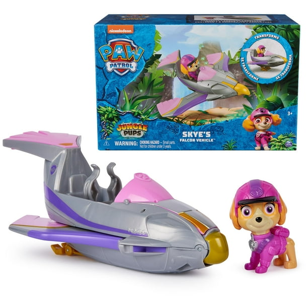 Vehículo de juguete Paw Patrol Jungle Pups Skye Falcon con figura