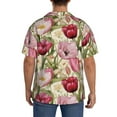 thumbnail image 3 of Sikiie Tulips Flowers Men's Wrinkle Free Untucked Cuban Shirt Business Casual Button Down Shirts Short Sleeve Shirt4X-Large, 3 of 5