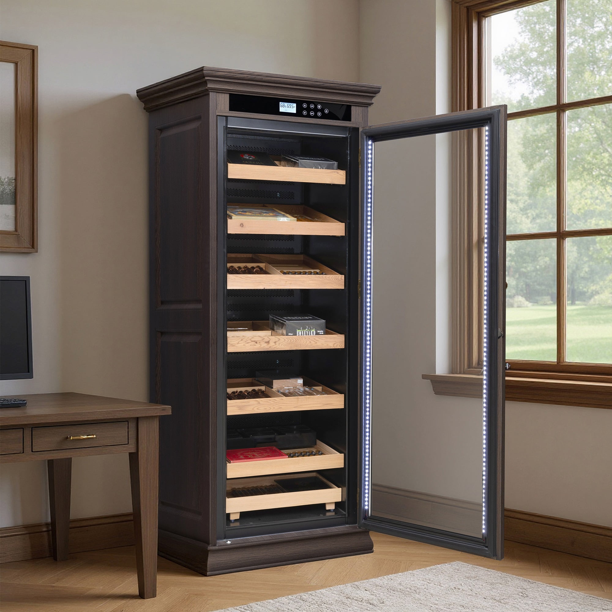 Remington Electric Climate/Humidity Controlled Cigar Cabinet - Espresso Finish - Capacity: 2000