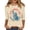 Beige, variant on 250th Anniversary Printed Women Shirts Casual 250 Years Of Freedom T Shirt 3/4 Sleeve Tshirts Patriotic Tops