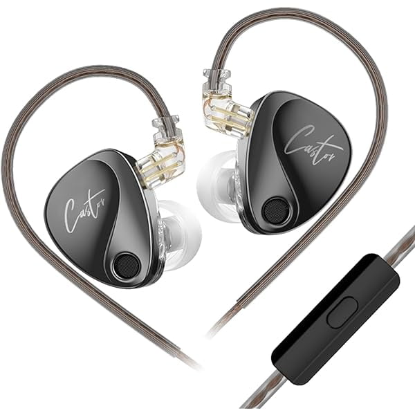 wonima11 KZ Castor Tuning Adiustable Dual-Driver Earphones,10MM+8MM Dynamic Driver Earbuds Wired,in Ear Monitor,IEM Ear Buds Wired,3.5mm Plug Headphones (with mic, Black)