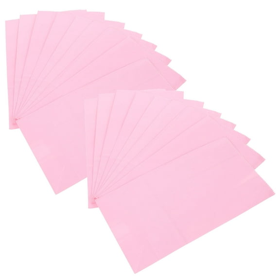 MLINS Pink Kraft Paper Party Bags for Storage with Foldable Bottom and Solid Color Design 20 Pieces