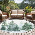 thumbnail image 4 of Forest Green Round Area Rug 7 FT, Non Slip Living Room Area Carpet, Spring Summer Watercolor Pine Tree Washable Soft Circular Rug Non-Shedding Floor Carpet for Bedside Office Play Room Classroom, 4 of 9