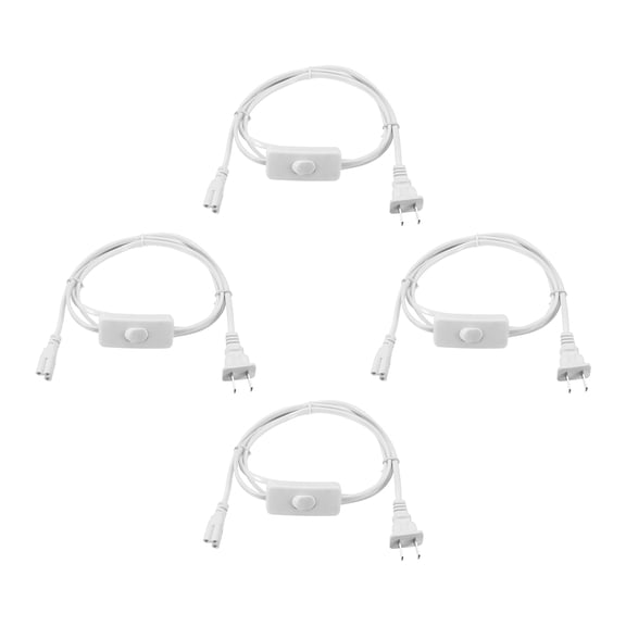 Uxcell T5 T8 LED Tube Light Power Cord 4 Pcs 5FT Extension Cable Wire with Switch for 3 Pin LED Integrated Tube Light