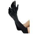 thumbnail image 1 of NYFASHION101 Women's Fashionable Classy Elbow Length Satin Gloves 12BL, Jet Black, 1 of 3
