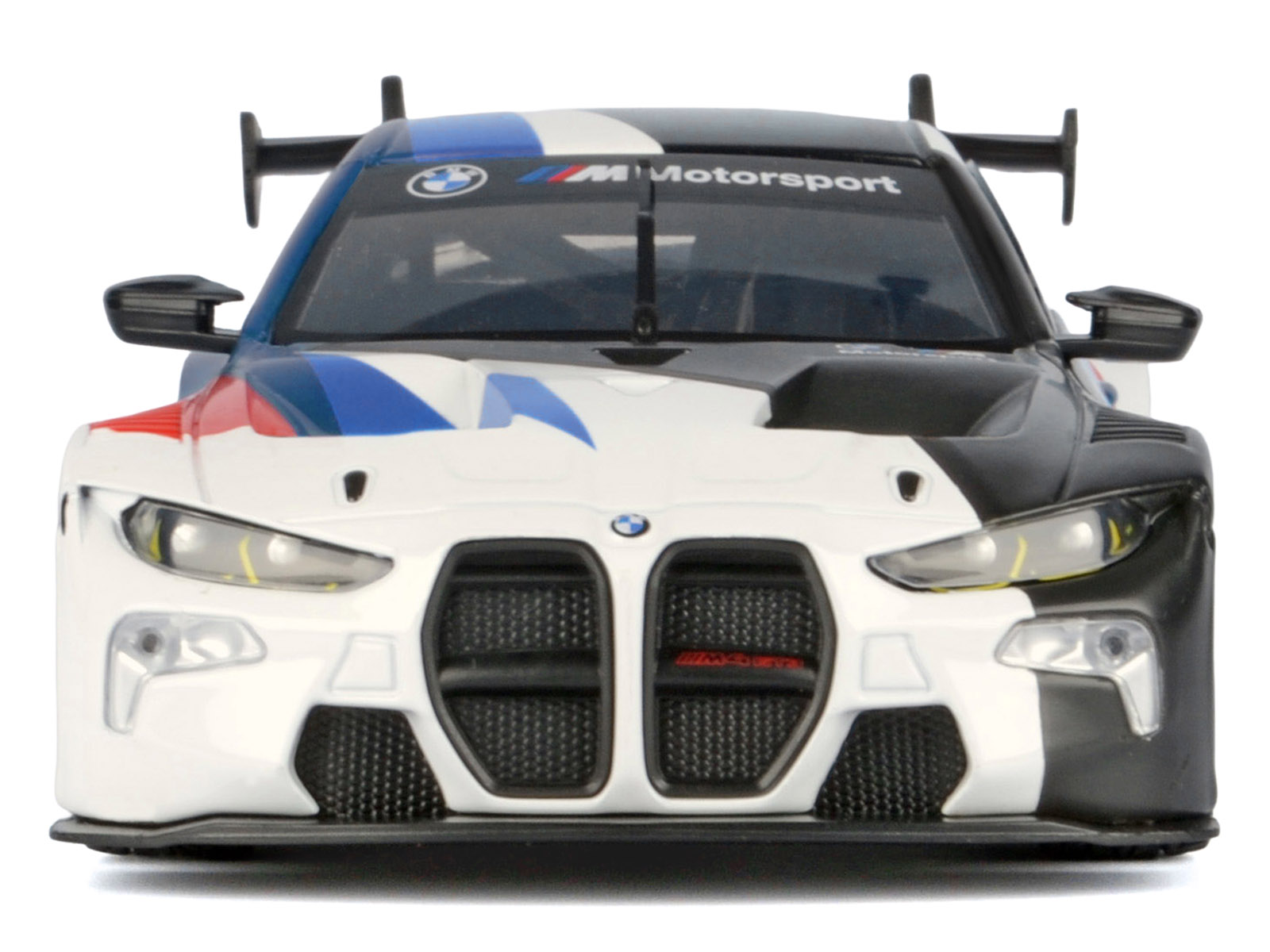 BMW M4 GT3 #1 White with Black, Blue and Red Graphics "GT Racing" Series 1/24 Diecast Model Car by Motormax