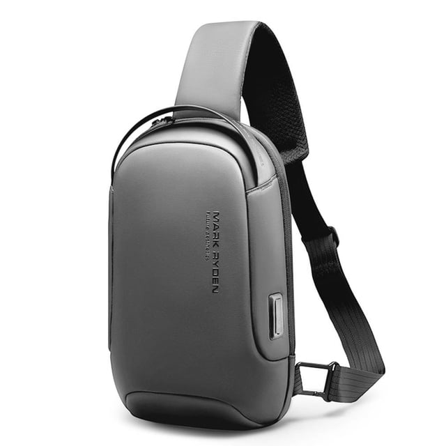 MARK RYDEN Mark Ryden MR7510 USB Charging Anti-Theft Waterproof Oxford Cloth Chest Pack for Men, Adjustable Strap, Large Capacity, Gray/Black Options