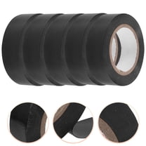 BESTYASH 5-Pack Wide Black Electrical Tape, Low Friction PVC for Electrical Repairs and Projects