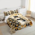 thumbnail image 3 of Homewish Christmas Snowman Child Full Size Comforter Sets, Dreamy Gold Xmas Tree Bedding Comforter Set, Happy New Year Reversible Bedding Sets, Super Cozy Room Decor, 3-Piece, 3 of 8