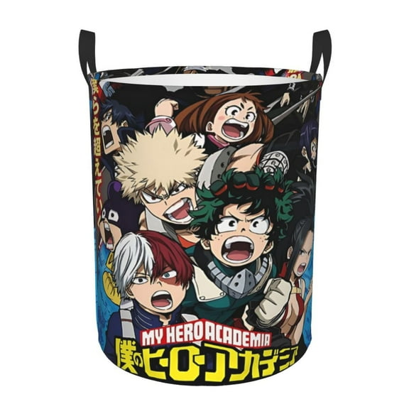 My Hero Academia Circular Hamper Laundry Basket Dirty Clothes Basket Storage Basket For Home Bathroom Medium