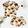thumbnail image 4 of Leopard Print Pattern 2 Pack Women’s Pajama Set Print Sleepwear And Shorts Y2k Loungewear Sets S-5XL, 4 of 7