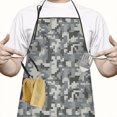 thumbnail image 2 of Pixel Gray Camo Digital Pattern Apron-Garden Aprons for Women with Pockets-Cotton Linen Waterproof Kitchen Cooking Gardening Aprons Adjustable for Kitchen,Cooking,BBQ and Salon 33x27 Inch, 2 of 7