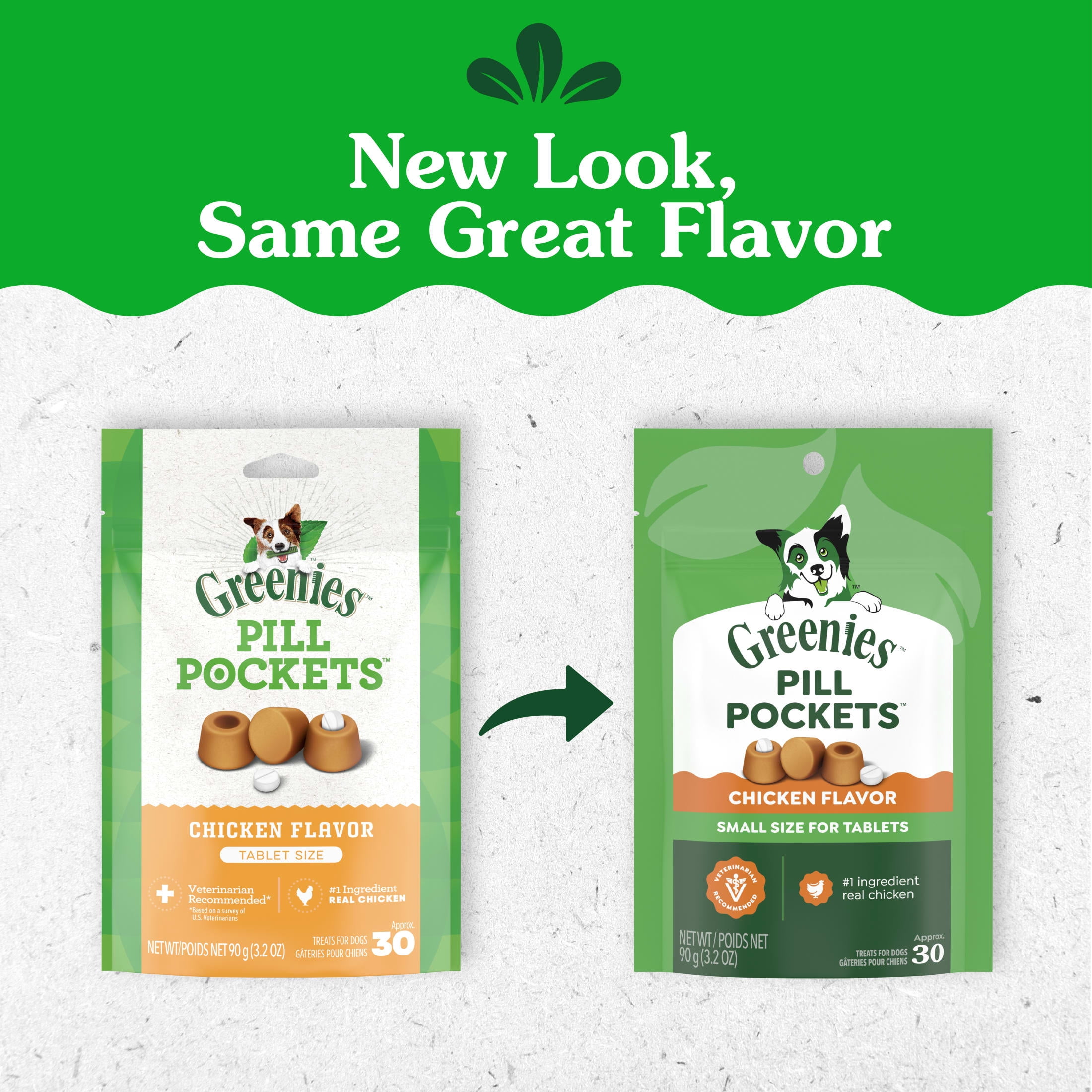 Greenies Pill Pockets for Dogs Chicken Flavor Small Size Soft Dog Treats, 3.2 oz Pouch