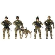 Army Ranger Action Figures  5 Pack Military Toy Soldiers Playset  Elite Force
