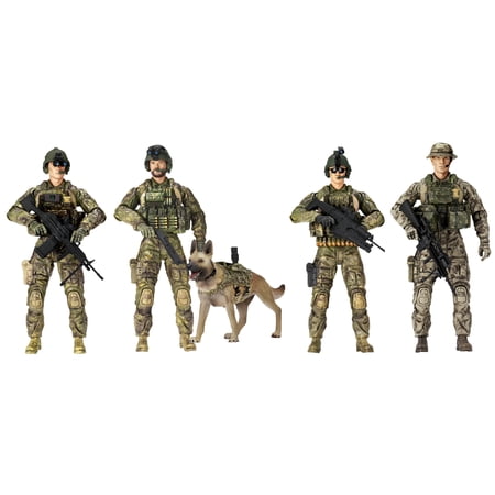 Army Ranger Action Figures – 5 Pack Military Toy Soldiers Playset – Elite Force