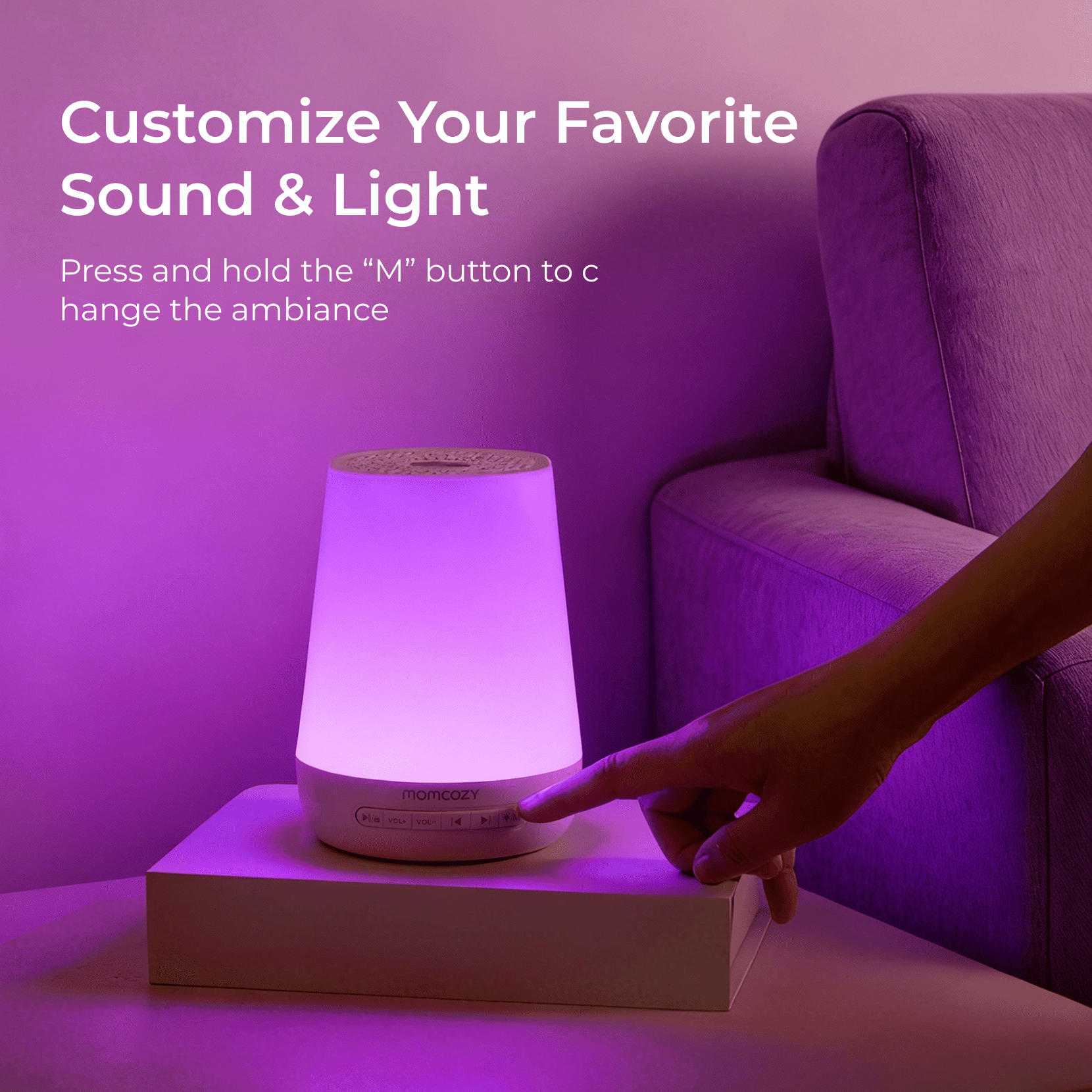 Momcozy Baby Sound Machine with Night Light and 34 Soothing Sounds