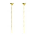 thumbnail image 5 of Pendientes de moda para mujer, estilo coreano, elegantes, largos, con borlas en forma de corazón, para el rostro, pendientes delgados, 5 of 5