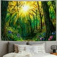 thumbnail image 2 of BCIIG Fantasy Forest Tapestry Mystic River Fairy Tale Tree Tapestry Sunrise Landscape Sunset Nature Psychedelic Wall Hanging Headboard Bedroom Living Room Home Decoration 40x60inch, 2 of 6