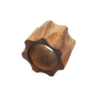 Saro Lifestyle Twisted Design Wood Napkin Ring (Set of 4)