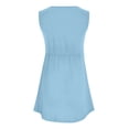 thumbnail image 6 of Npasoilc V-Neck Pleated Pocket Dresses for Women Sleeveless Loose Solid Color A-Line Mini Dress, 6 of 7