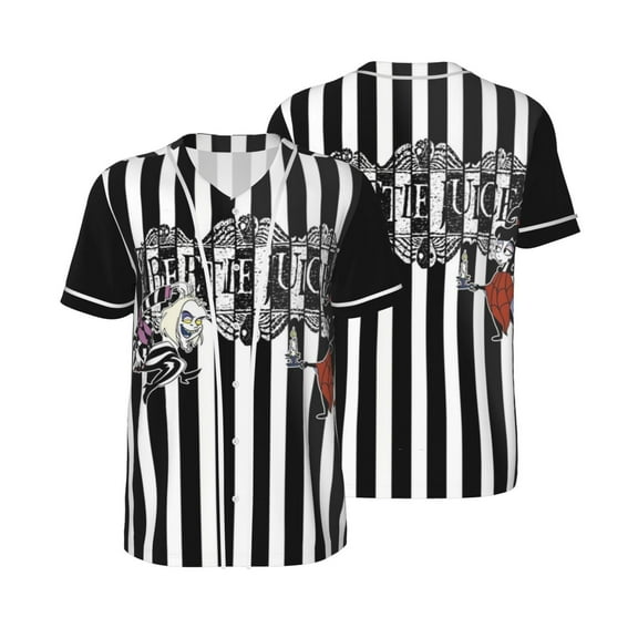 Unisex Beetlejuice Baseball Shirt Character Baseball Jerseys Shirt for Cartoon Movie Lover