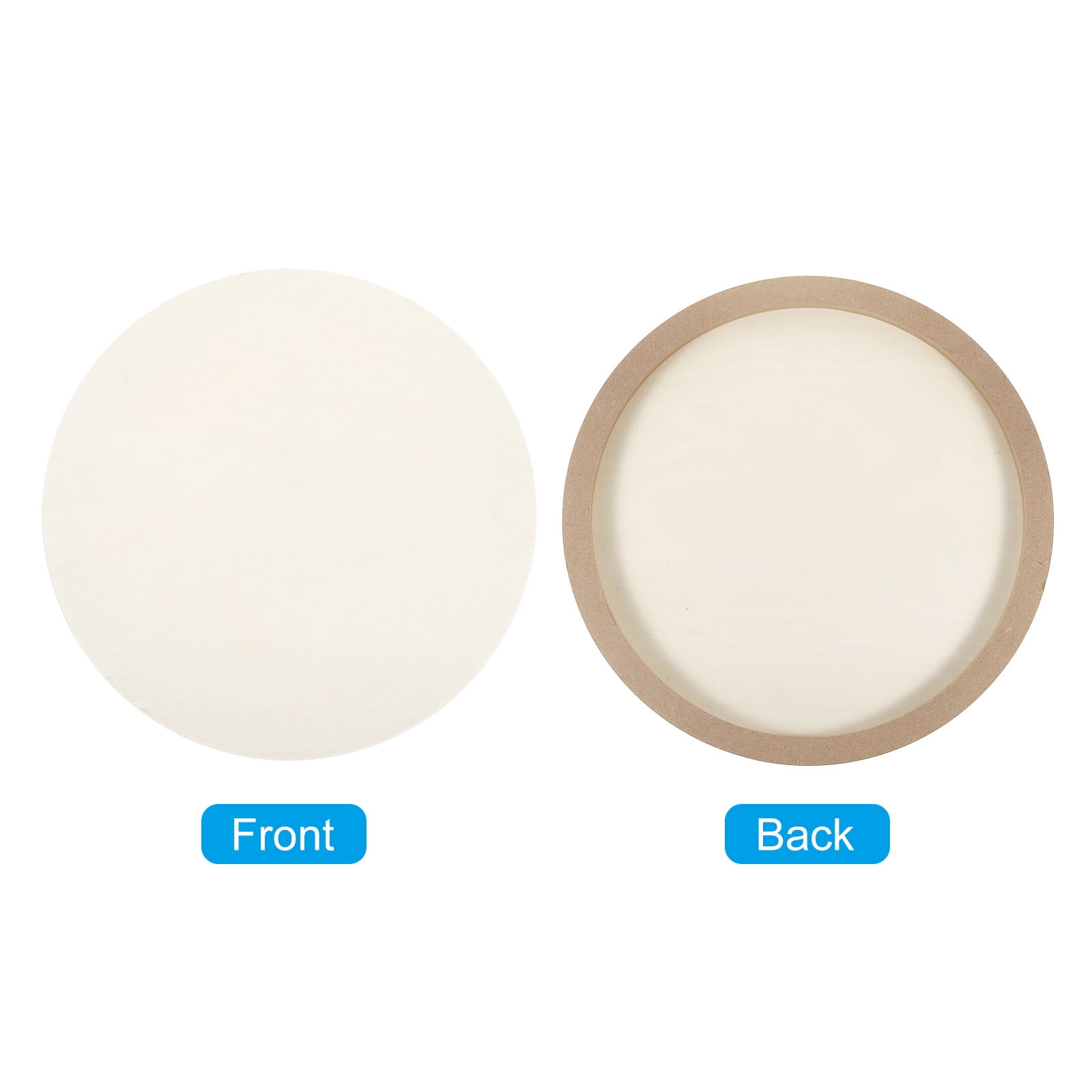 Uxcell 15.7" Wood Panels Board, 2Pcs Unfinished Round Wood Canvas Wood Panel Painting Board, Wood Color