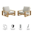 thumbnail image 2 of Lirienne Outdoor Patio Aluminum Faux Wood Armchairs Set of 2 in Ivory Natural, 2 of 8