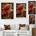 thumbnail image 4 of Designart "Metallic Glow of Bronze Poppies I" Floral Canvas Wall Art - Traditional Red Poppies Hallway Wall Art Decor, 4 of 6