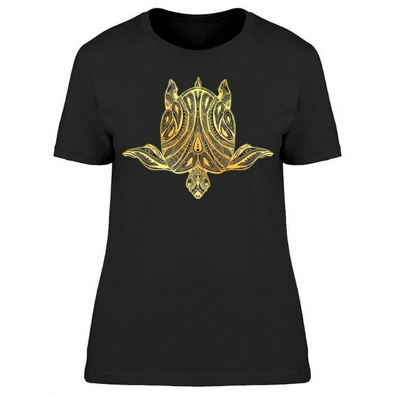 Tribal Sea Turtle Graphic T-Shirt Women -Image by Shutterstock, Female Large