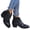 B-Black, variant on Womens Ankle Boots Platform V Cut Slip on Chelsea Booties Chunky Low Heel Dressy Western Walking Boots