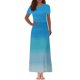 thumbnail image 1 of Vestido Corto de Verano de la Moda de las Mujeres Impreso de Manga Corta Cuello Redondo Tobillo de Longitud Vestido Casual, 1 of 4