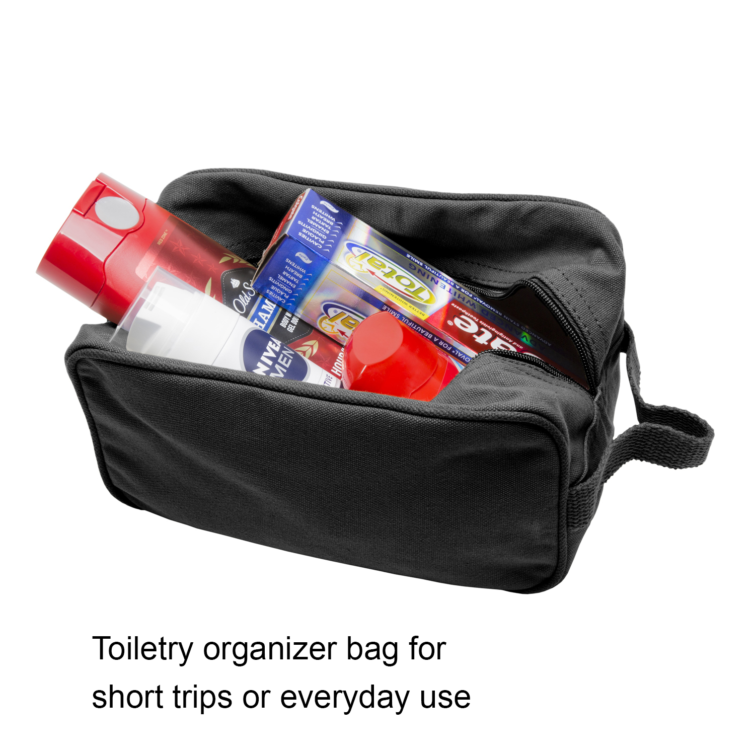 Alien Cartoon Canvas Shower Kit Travel Toiletry Bag Case in Black & Silver Glitter - image 3 of 5