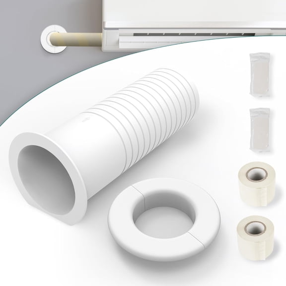 YANTON Wall Sleeve for Air Conditioner Line Set Covers for Outside Units, Mini Split Line Set AC Sleeve Trough the Wall Pipe Accessories for 3in Wall Hole (8 inches Length)