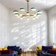 thumbnail image 4 of Lampara de techo estilo industrial hierro forjado verde con dorado lampara downlight ilios innova 8 luces, 4 of 9