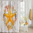 thumbnail image 4 of Fabric Shower Curtain Gray Wood Texture Star Leaf Pattern Shower Curtains with 12 Hooks Waterproof Machine Washable Bath Curtains for Bathroom, 54 x 78in, 4 of 6