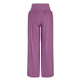 thumbnail image 6 of up to 60% off Gifts Usmixi Womens Straight Trousers Sexy Hollowed High Waist Wide Leg Long Pants Solid Pleated Loose Lightweight Pants Purple s, 6 of 7