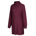 thumbnail image 5 of Ediodpoh Women Fashion Casual Solid Long Sleeve Sweater Dress Turtleneck Sweater Dress Pullover for Winter S, 5 of 6