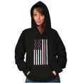 thumbnail image 5 of Breast Cancer Pink Ribbon USA Flag Hoodie Sweatshirt Women Brisco Brands S, 5 of 6