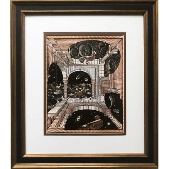 M.C.Escher "Other World" 1947 CUSTOM FRAMED Art Generic