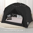 thumbnail image 3 of Bed Tents for Kids and Adult Portable 100% Breathable and 93% Blackout Toddler Dream Play Tent 3 Doors Big Privacy Sleep Canopy (Black, Queen-Size), 3 of 8