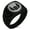 Black, variant on Stainless Steel Scarab Beetle Sun Ring Chevron Pattern Biker Style Polished Ring