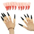 thumbnail image 3 of Travelwant 10Pcs Halloween Witch Fingers Zombie Witch Fake Finger Nails Glow in The Dark Fake Fingers Halloween Fingernail Props Witch Zombie Ghost Monster Soft Finger, 3 of 7