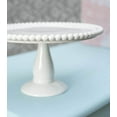 thumbnail image 3 of Cake & Candy Displays Cake Stand Dessert Pedestal 9 in Round Beaded Porcelain White, 3 of 5