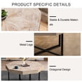 thumbnail image 5 of Wood Octagonal Vintage Patchwork Craft Farmhouse 30 Inch Wooden Table Top Cross Metal Legs Coffee Table for Living Room(Antique Wood), 5 of 7