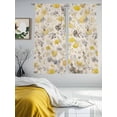 thumbnail image 3 of Yellow Grey Botanical Sheer Curtains 63 Inch Length 2 Panels Set for Living Room/Bedroom, Spring Floral Watercolor Rustic Curtain Sheers Drapes Rod Pocket Curtains Window Treatment Set 52''x63''x2, 3 of 7