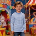 thumbnail image 2 of BJUTIR Boys T Shirts Long Sleeve Graphic Tee With Stripes And Print For Casual Comfort Basic Top Size 7-8 Years, 2 of 6